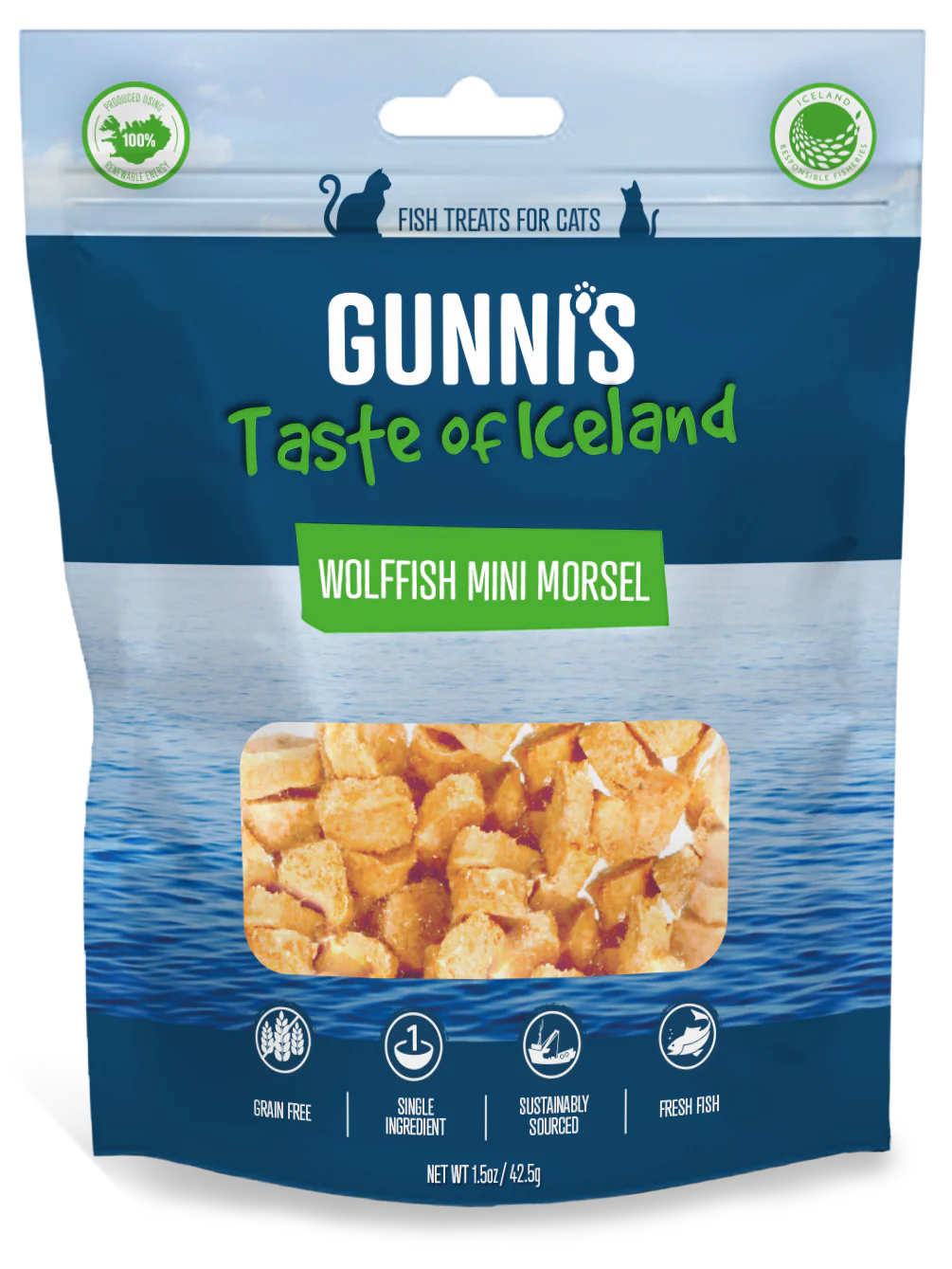 Gunni&#39;s Pet Taste of Iceland Wolffish Mini Morsels Cat Treats