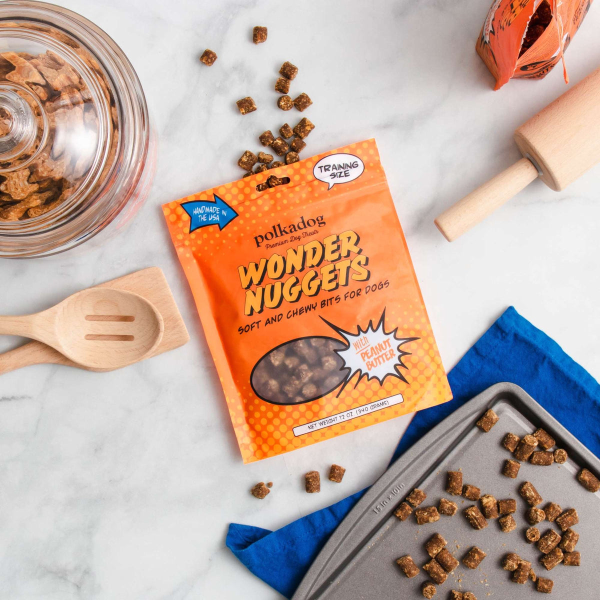 Polkadog Bakery Soft &amp; Chewy Wonder Nuggets Peanut Butter Dog Treats