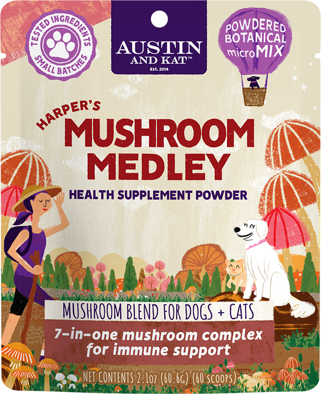 Austin and Kat Mushroom Medley Immunity Powder for Dogs &amp; Cats