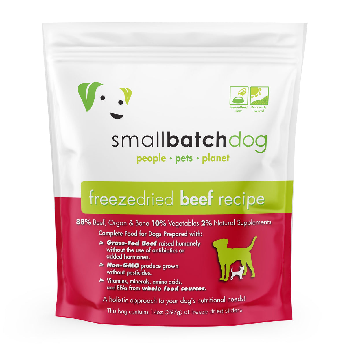 Small Batch Freeze-Dried Raw Beef Sliders Dog Food