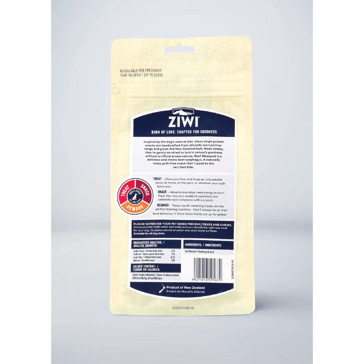 Ziwi Peak Air-Dried Beef Weasand Dog Treats
