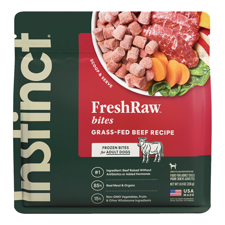 Instinct Frozen Raw Bites Grain-Free Real Beef Recipe Dog Food