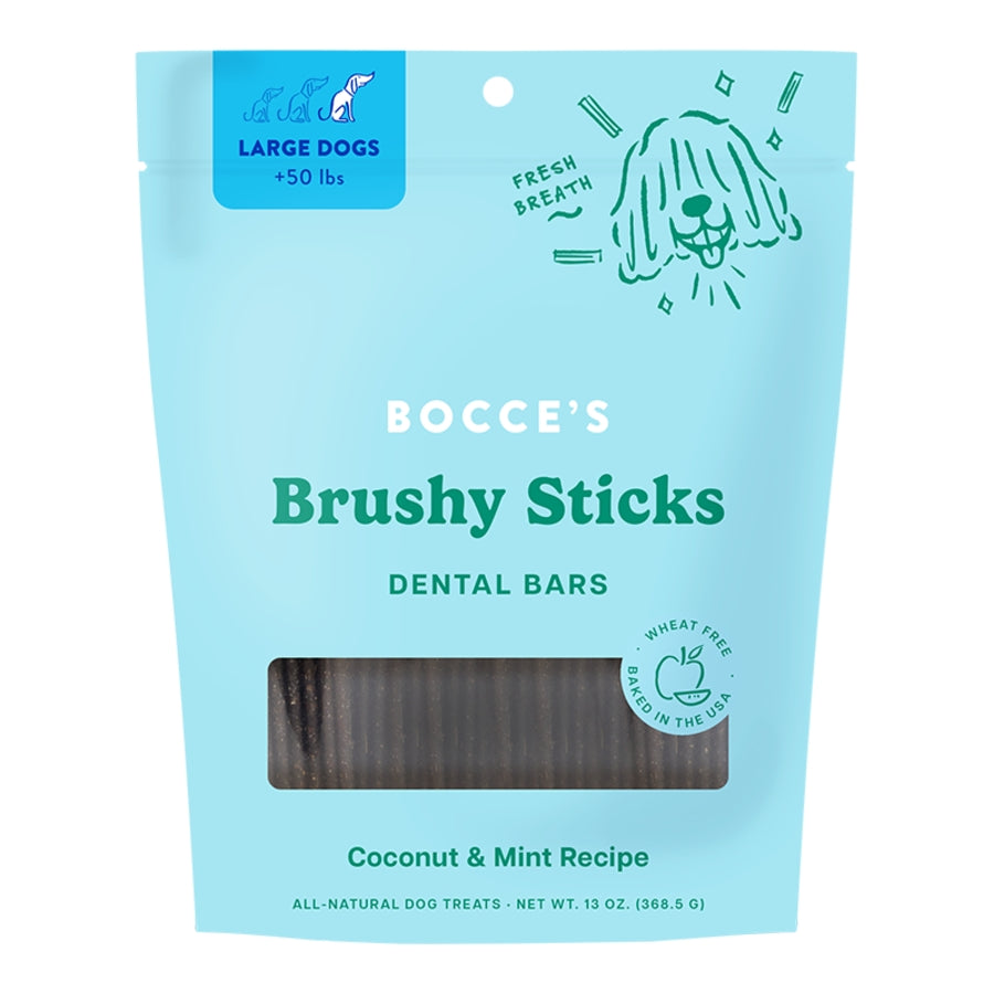 Bocce&#39;s Bakery Dailies Brushy Sticks with Coconut and Mint Dog Chews