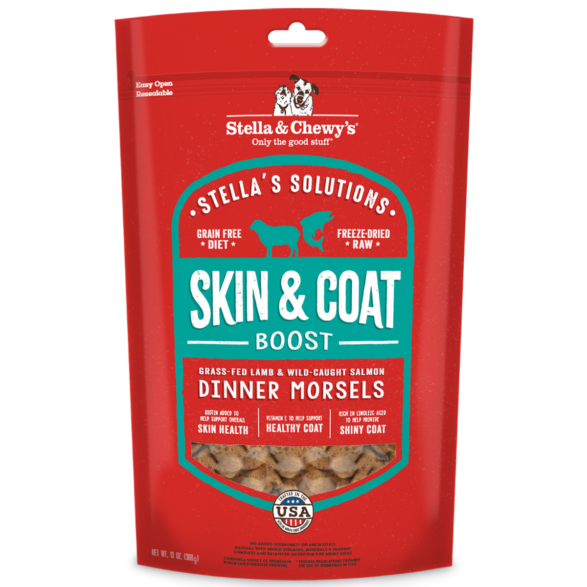 Stella &amp; Chewy&#39;s Solutions Freeze-Dried Raw Skin &amp; Coat Lamb &amp; Salmon Dog Food