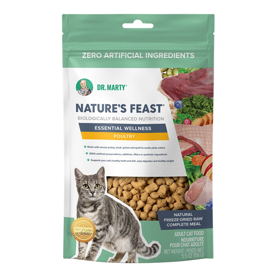 Dr. Marty Freeze-Dried Raw Nature&#39;s Feast Essential Wellness Poultry Cat Food