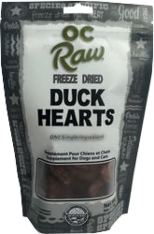 OC Raw Freeze-Dried Duck Hearts Dog &amp; Cat Treats