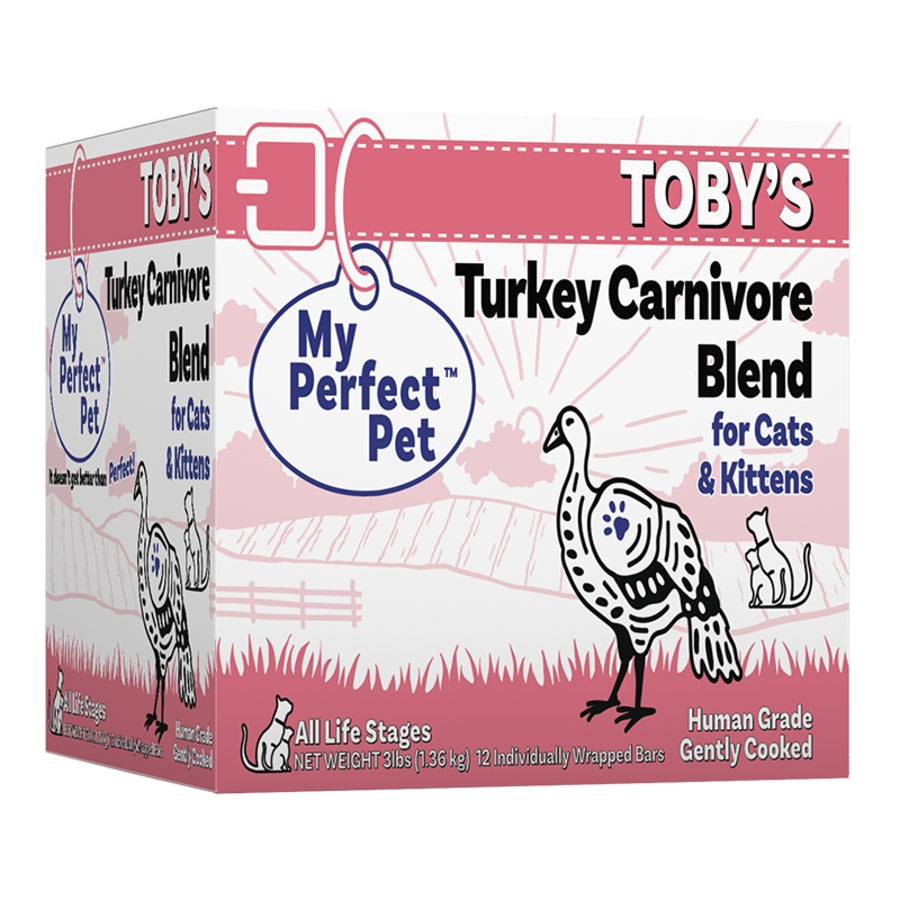 My Perfect Pet Gently Cooked Grain Free Toby&#39;s Turkey Carnivore Blend Frozen Cat Food