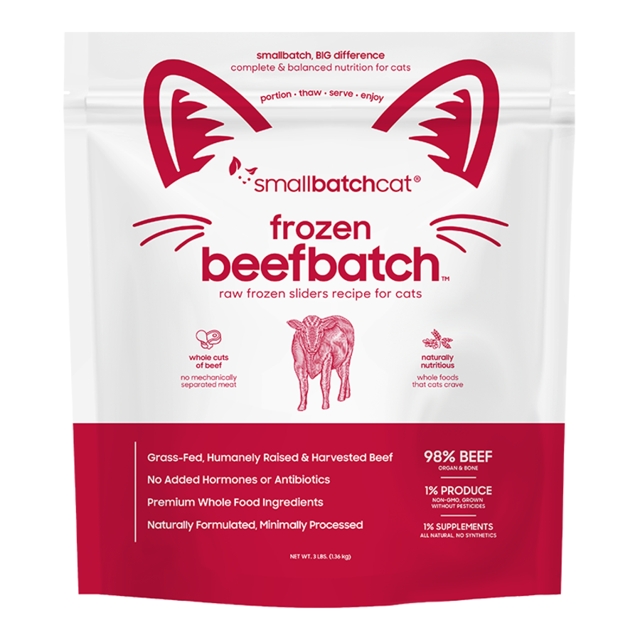 Small Batch Beef Sliders Frozen Raw Cat Food