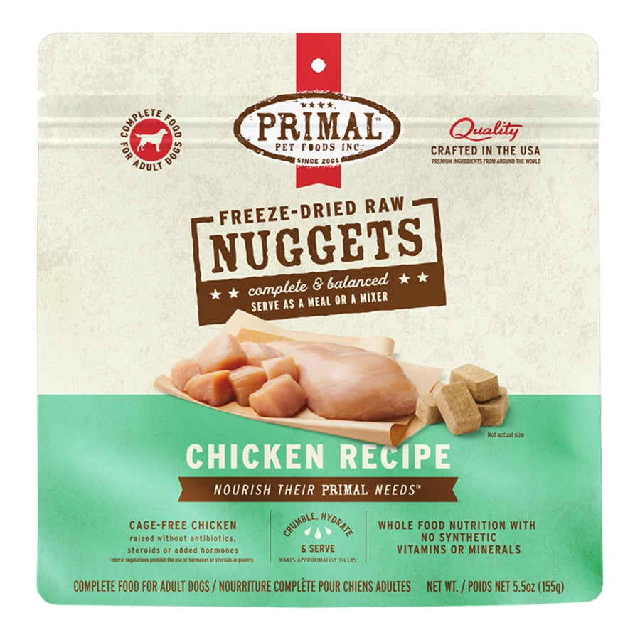 Primal Freeze-Dried Raw Nuggets Chicken Dog Food