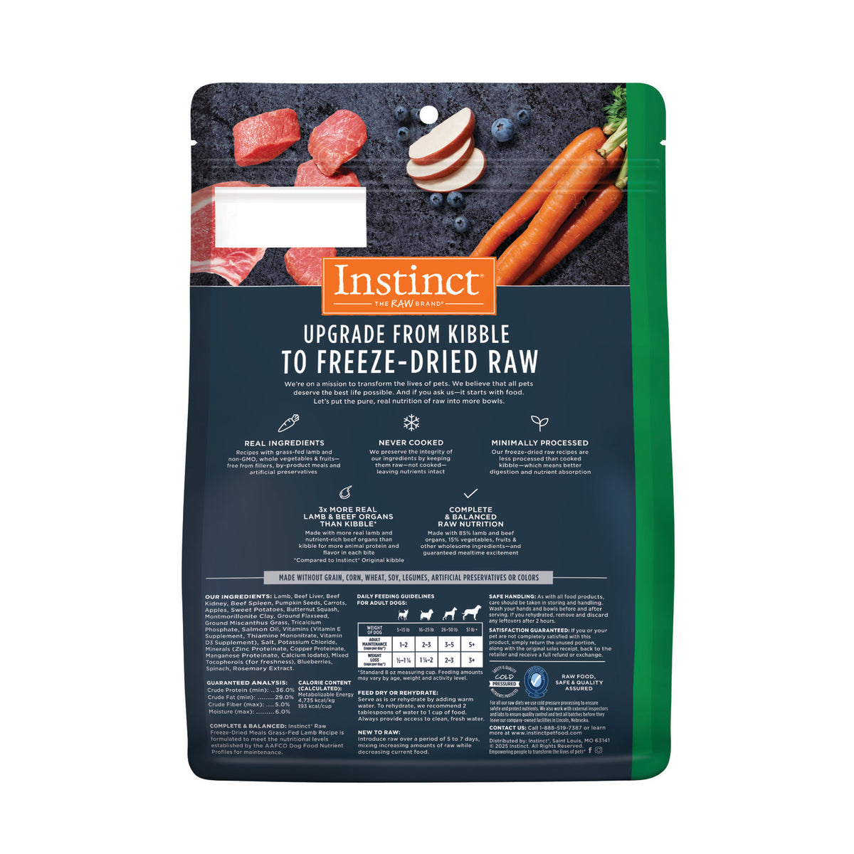 Instinct Freeze-Dried Raw Meals Grain-Free Grass-Fed Lamb Recipe Dog Food