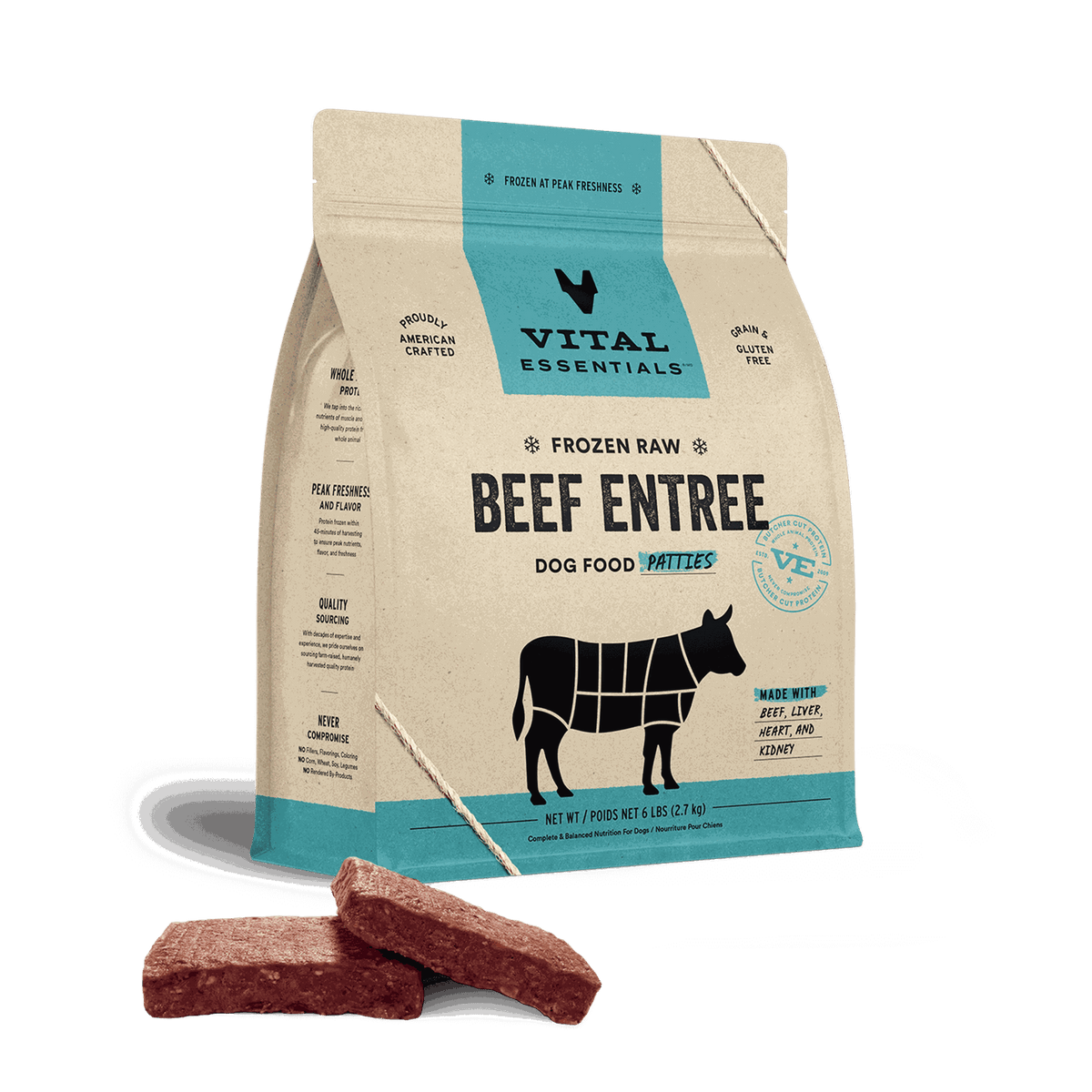 Vital Essentials Frozen Beef Raw Dog Food