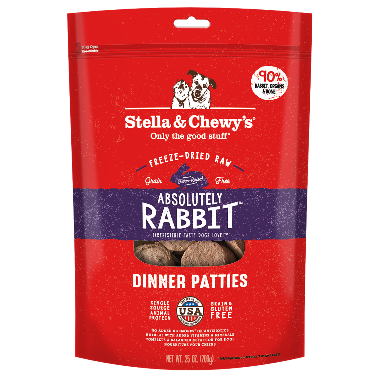 Stella &amp; Chewy&#39;s Freeze-Dried Raw Absolutely Rabbit Dinner Patties Dog Food