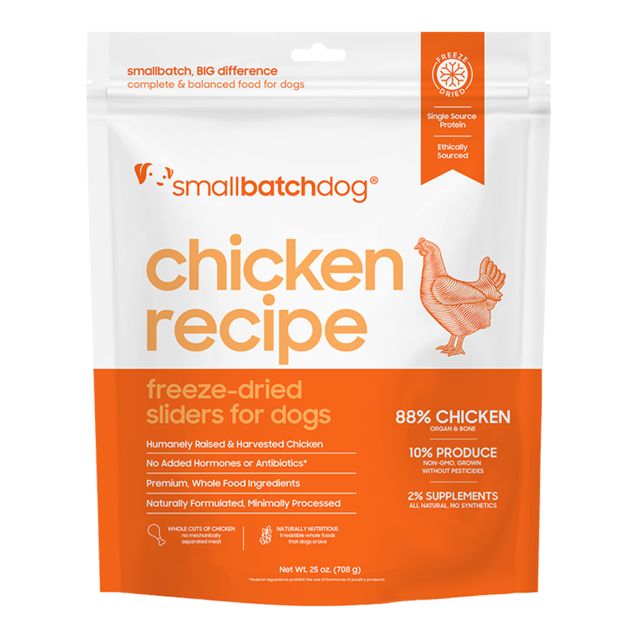 Small Batch Freeze-Dried Raw Chicken Sliders Dog Food