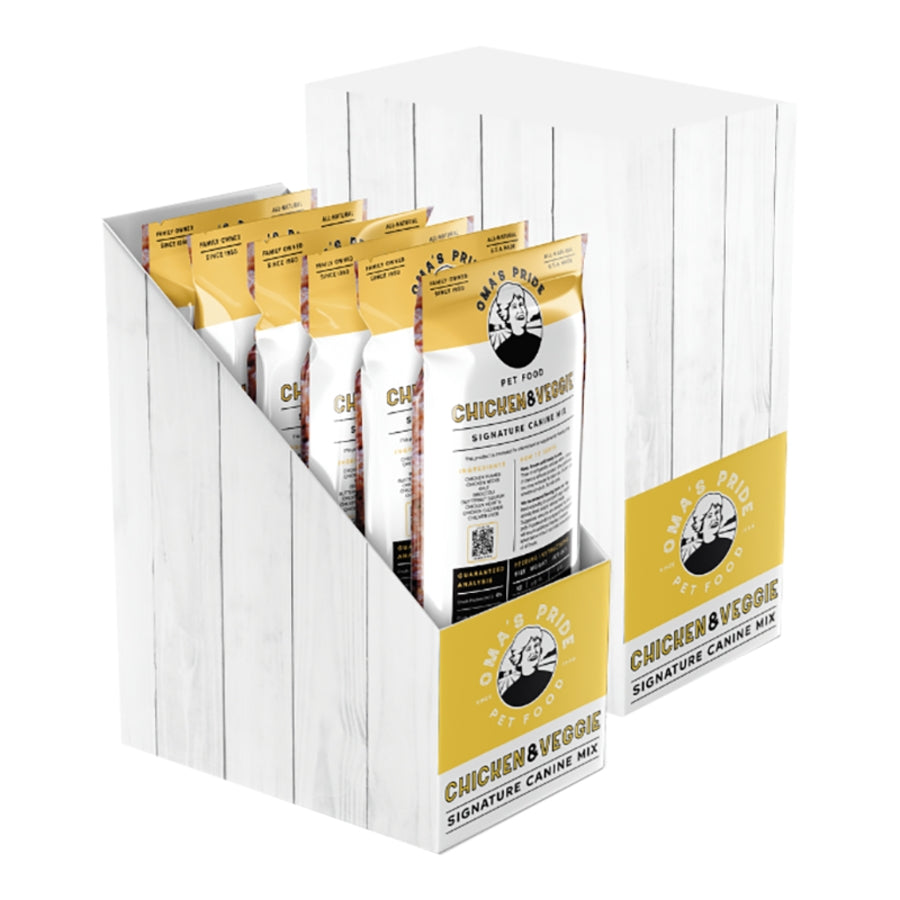 Oma&#39;s Pride Signature Canine Mix Chicken &amp; Veggie Frozen Raw Dog Food