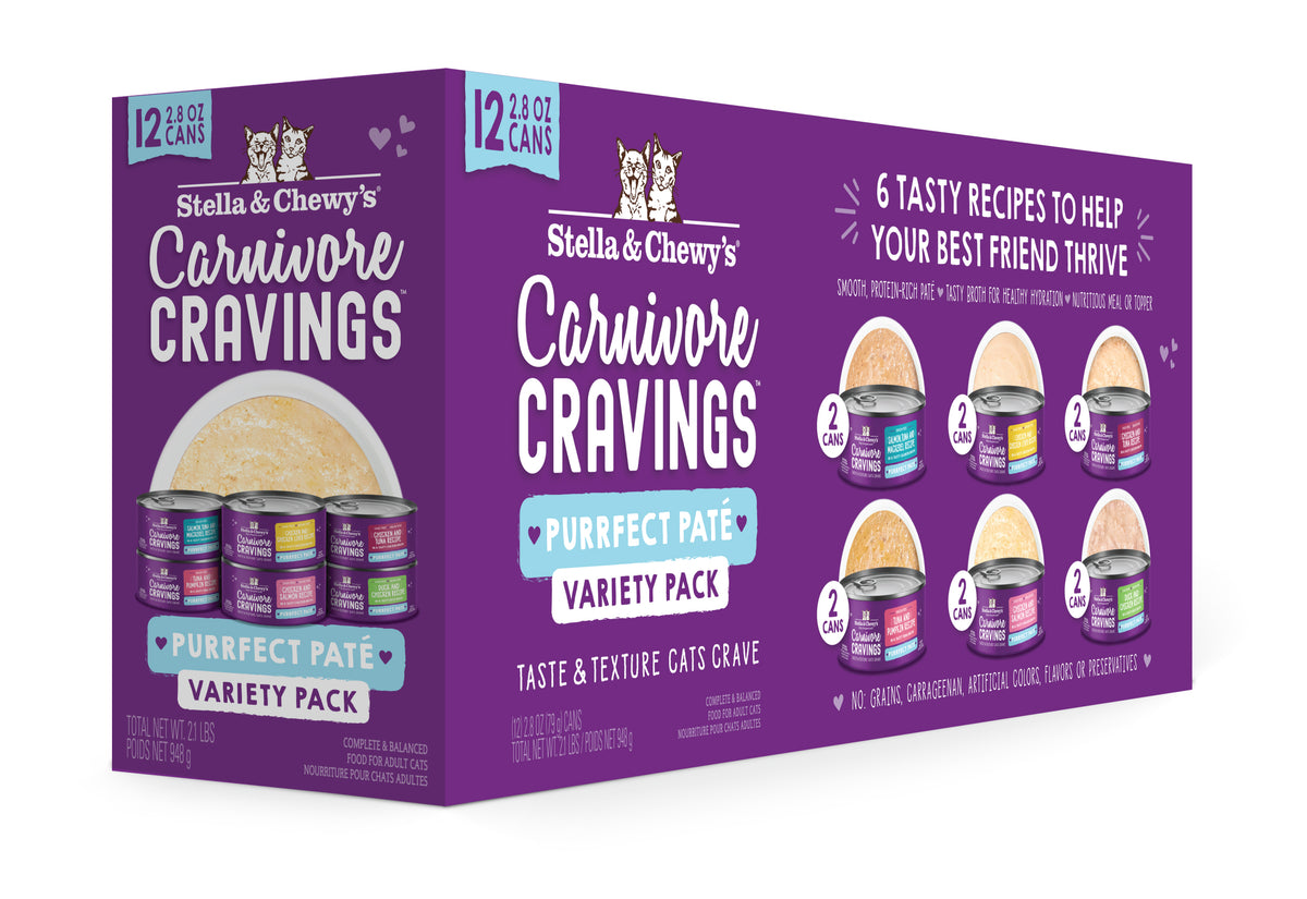 Stella &amp; Chewy&#39;s Carnivore Cravings Purrfect Paté Variety Pack Canned Cat Food
