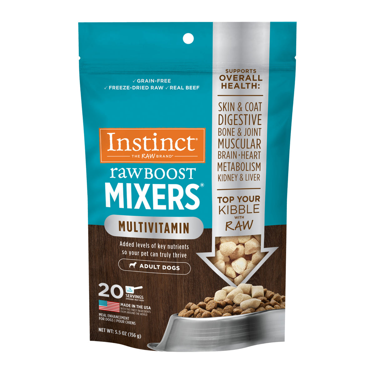 Instinct Freeze-Dried Raw Boost Mixers Grain-Free Multivitamin for Adult Dogs Food Topper