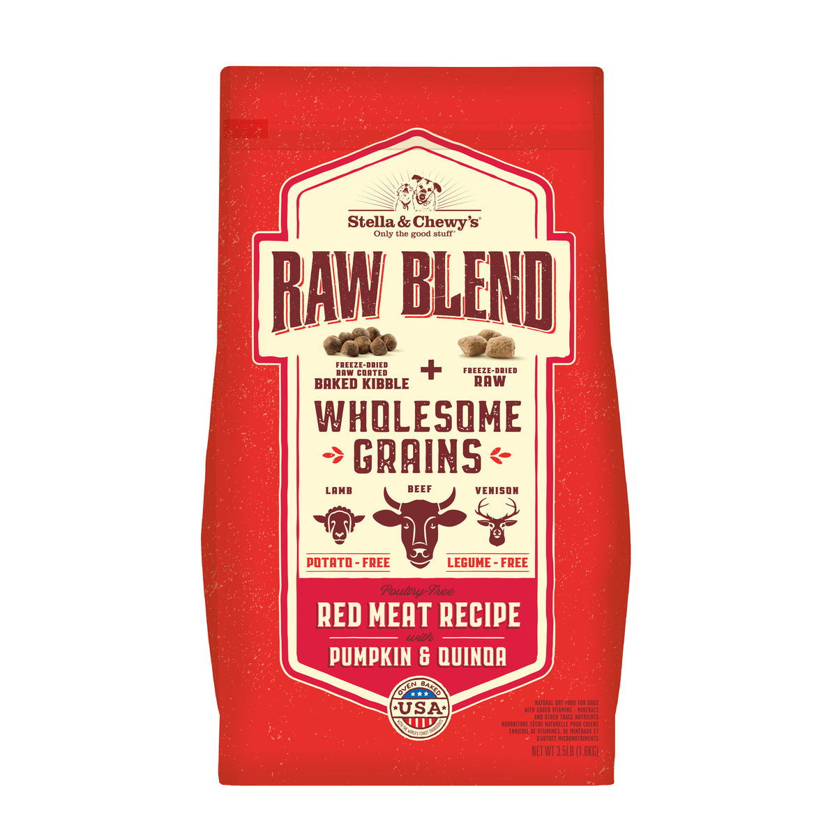 Stella &amp; Chewy&#39;s Kibble Raw Blend Wholesome Grains Kibble Red Meat Dog Food