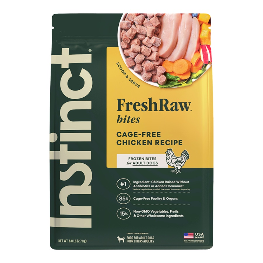 Instinct Frozen Raw Bites Grain-Free Cage-Free Chicken Recipe Dog Food