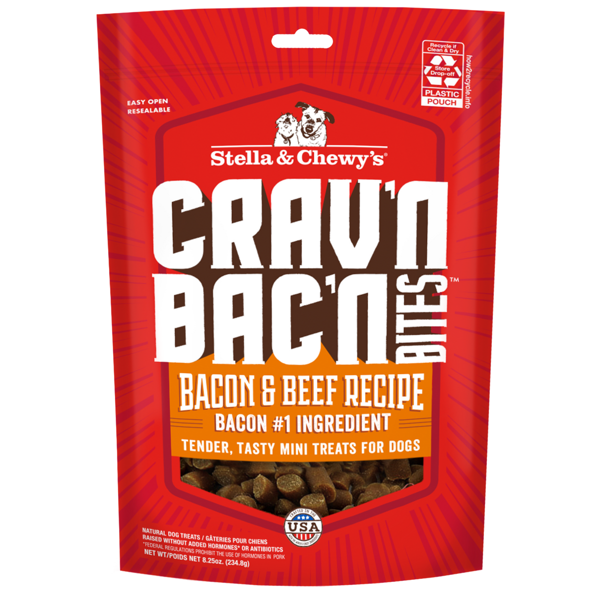 Stella &amp; Chewy&#39;s Crav&#39;n Bac&#39;n Bites Bacon &amp; Beef Dog Treats