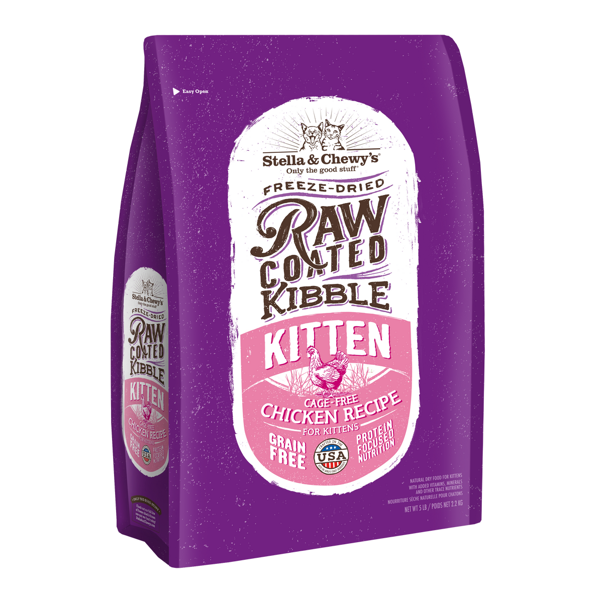Stella &amp; Chewy&#39;s Kibble Raw Coated Chicken Kitten Cat Food