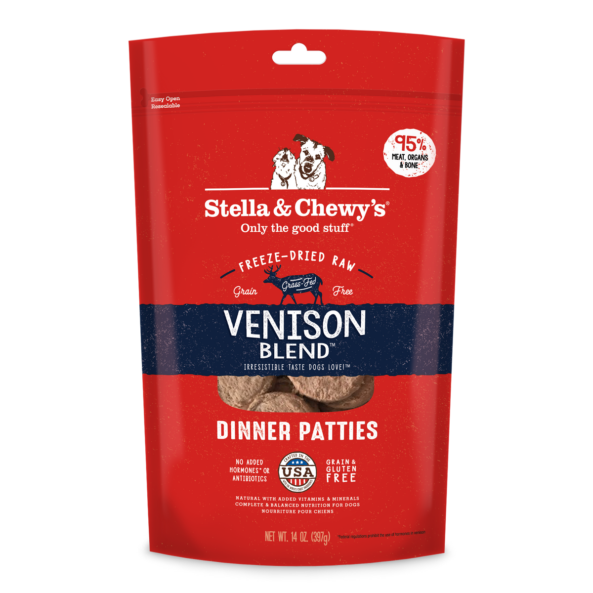 Stella &amp; Chewy&#39;s Freeze-Dried Raw Venison Blend Dinner Patties Dog Food