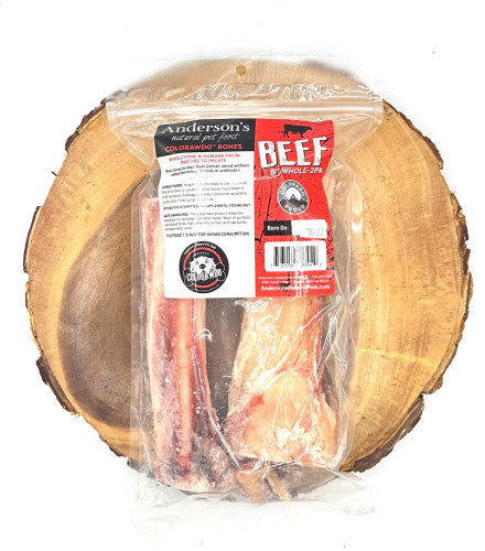 Anderson&#39;s Colorado Grass-Fed Beef Whole Marrow Bones Frozen Raw Dog Chews