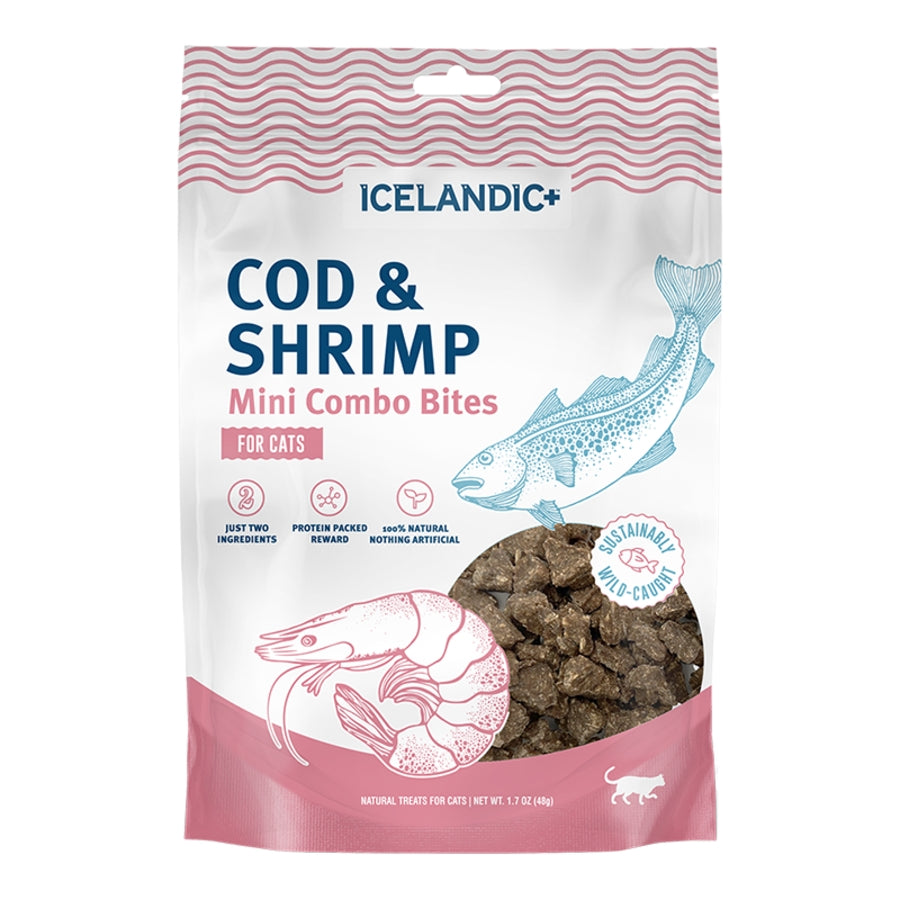 Icelandic+ Mini Combo Bites Cod &amp; Shrimp Cat Treats