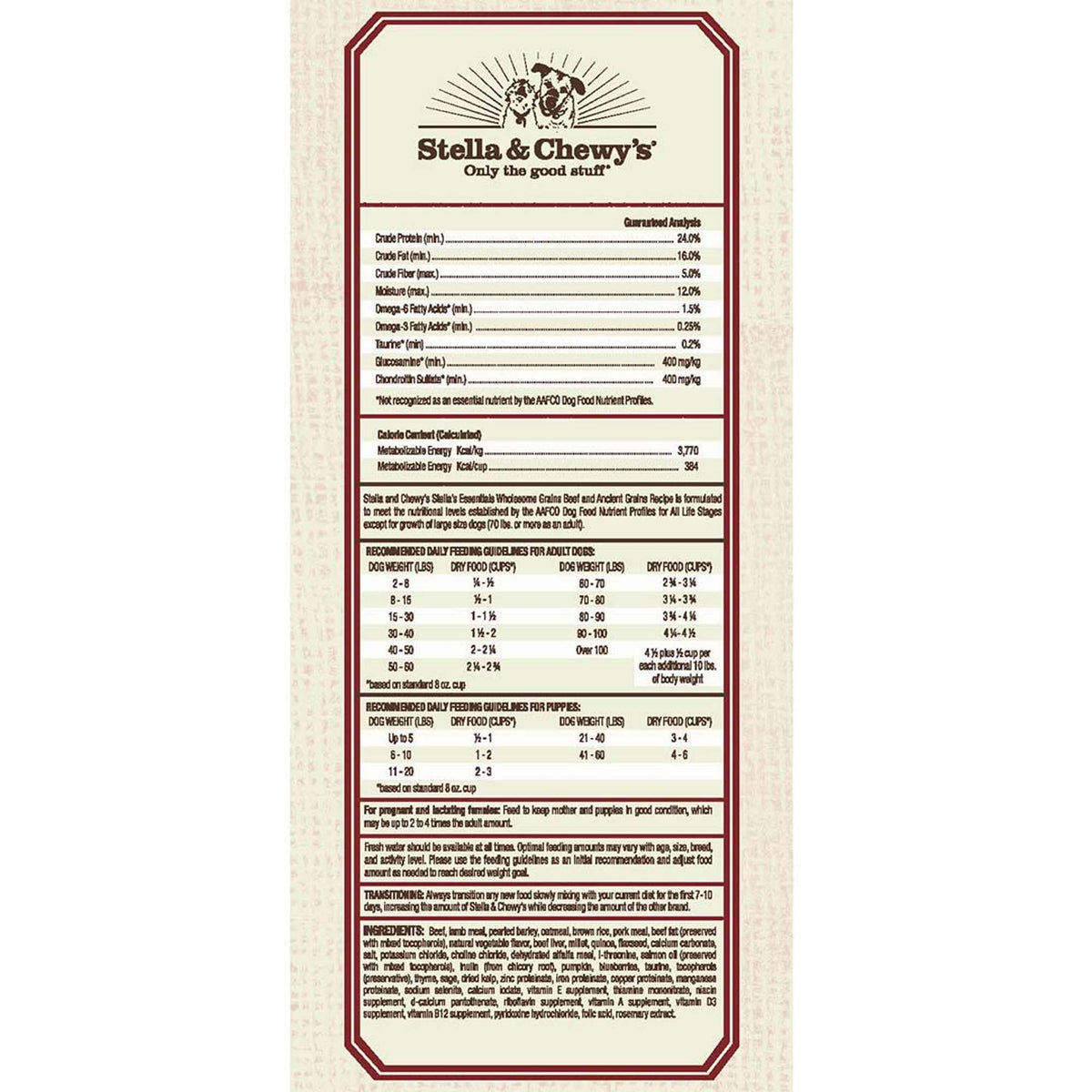 Stella &amp; Chewy&#39;s Stella&#39;s Essentials Beef &amp; Ancient Grains Dog Food