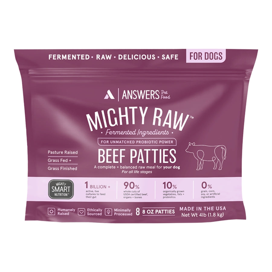 Answers Mighty Raw Beef Frozen Raw Dog Food