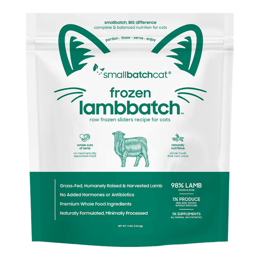 Small Batch Lamb Sliders Frozen Raw Cat Food