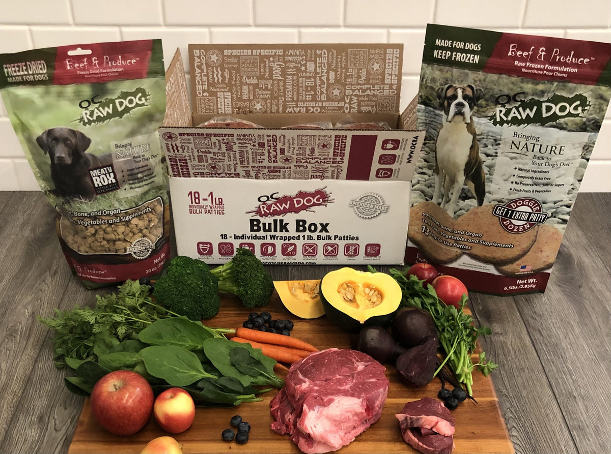 OC Raw Frozen Raw Beef &amp; Produce Dog Food