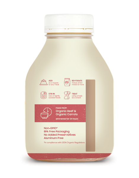Small Batch Grain Free Frozen Beef Bone Broth for Dogs &amp; Cats