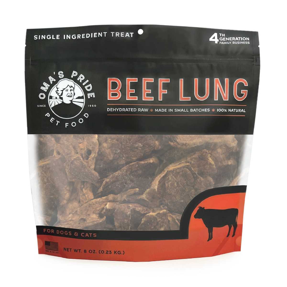 Oma&#39;s Pride Dehydrated Raw Beef Lung Dog &amp; Cat Treats