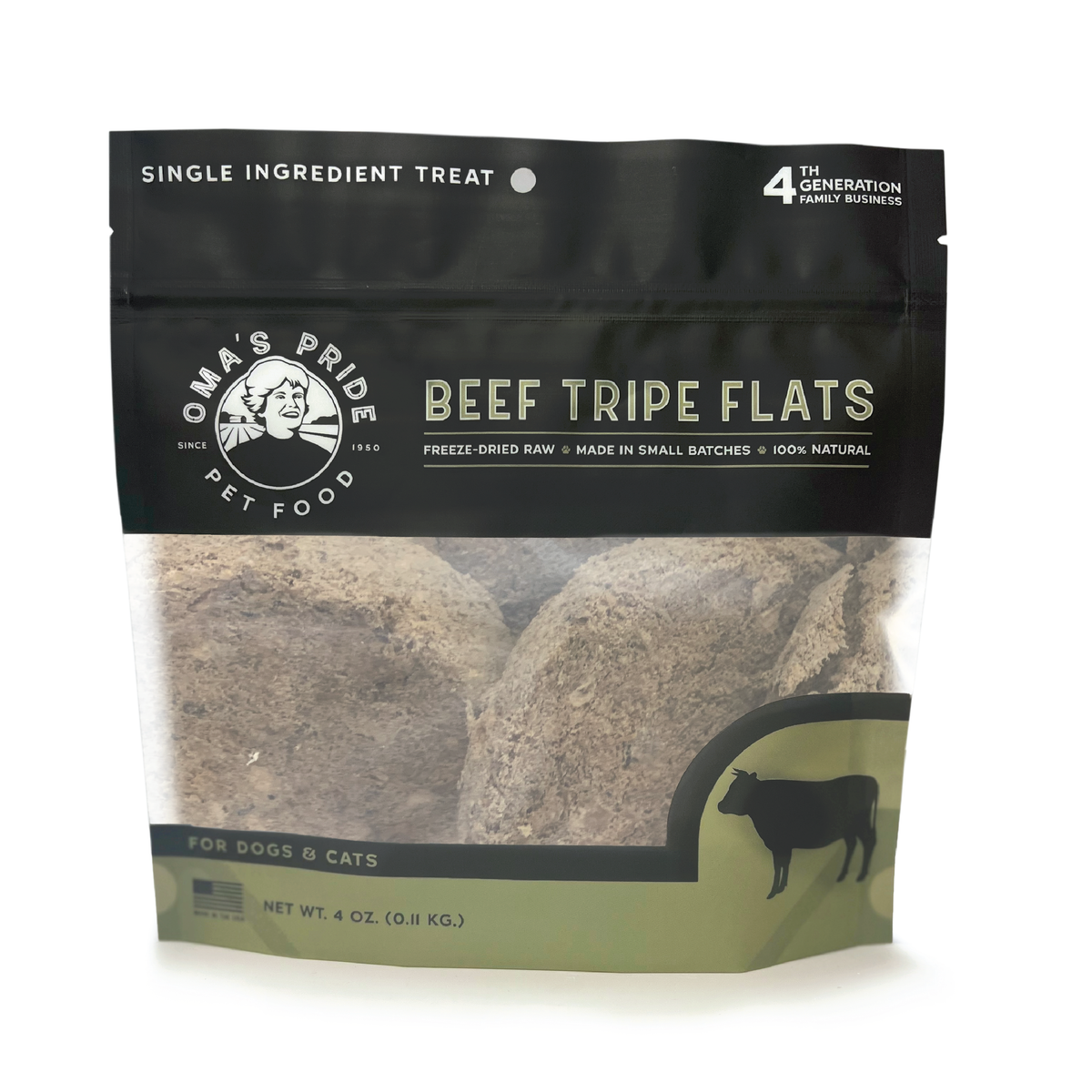 Oma&#39;s Pride Freeze-Dried Raw Beef Tripe Flats Dog &amp; Cat Treats