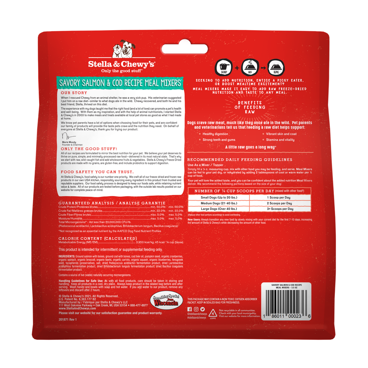 Stella &amp; Chewy&#39;s Freeze-Dried Raw Savory Salmon &amp; Cod Meal Mixers Dog Food Topper