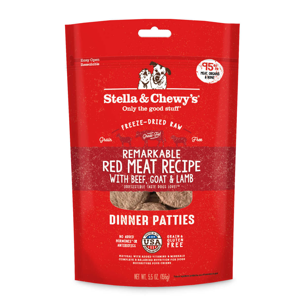 Stella &amp; Chewy&#39;s Freeze-Dried Raw Remarkable Red Meat Dinner Patties Dog Food