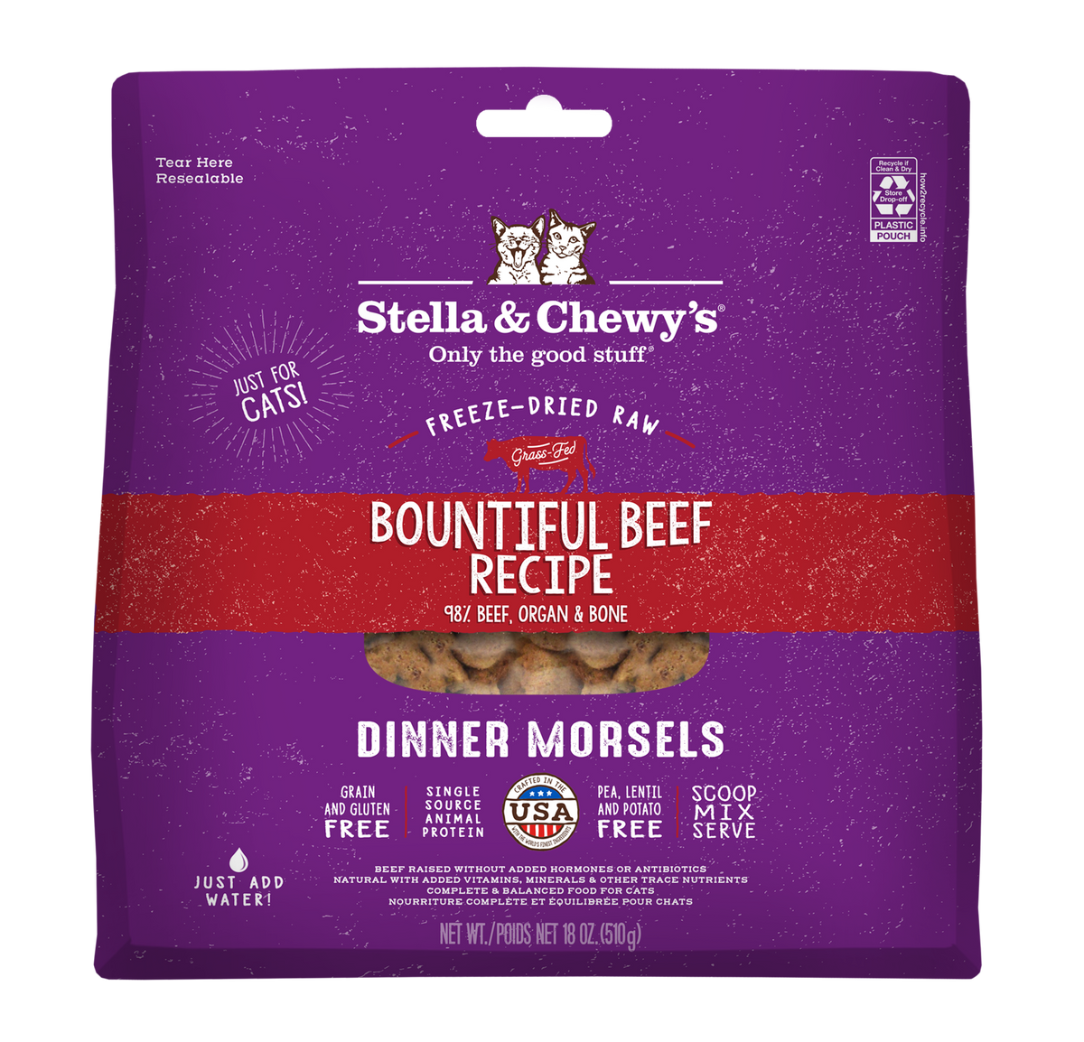 Stella &amp; Chewy&#39;s Freeze-Dried Raw Bountiful Beef Dinner Morsels Cat Food