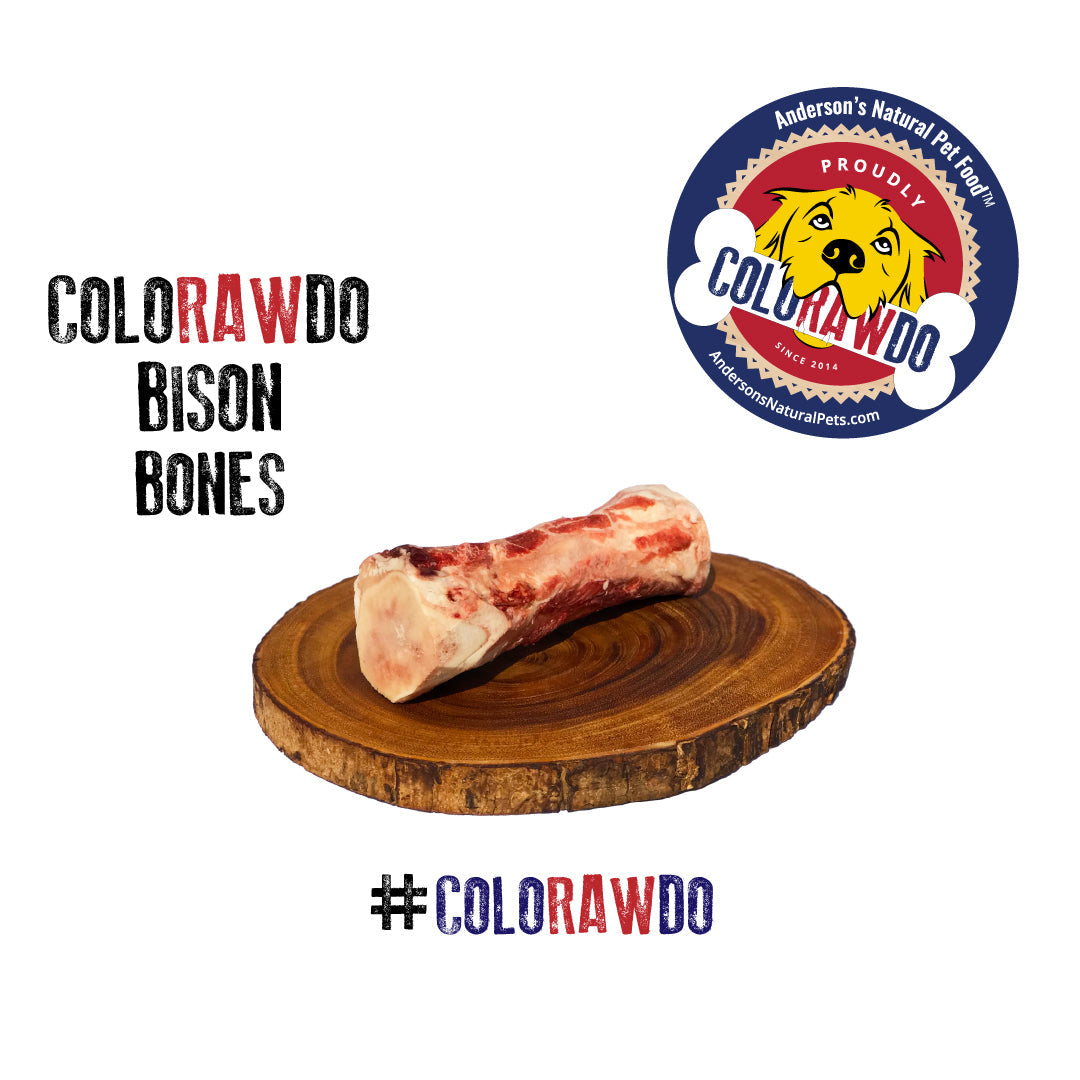 Anderson&#39;s Colorado Pasture-Raised Bison Whole Marrow Bones Frozen Raw Dog Chews