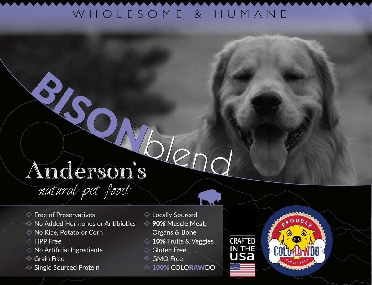 Anderson&#39;s Colorado Pasture-Raised Bison Blend Frozen Raw Dog Food