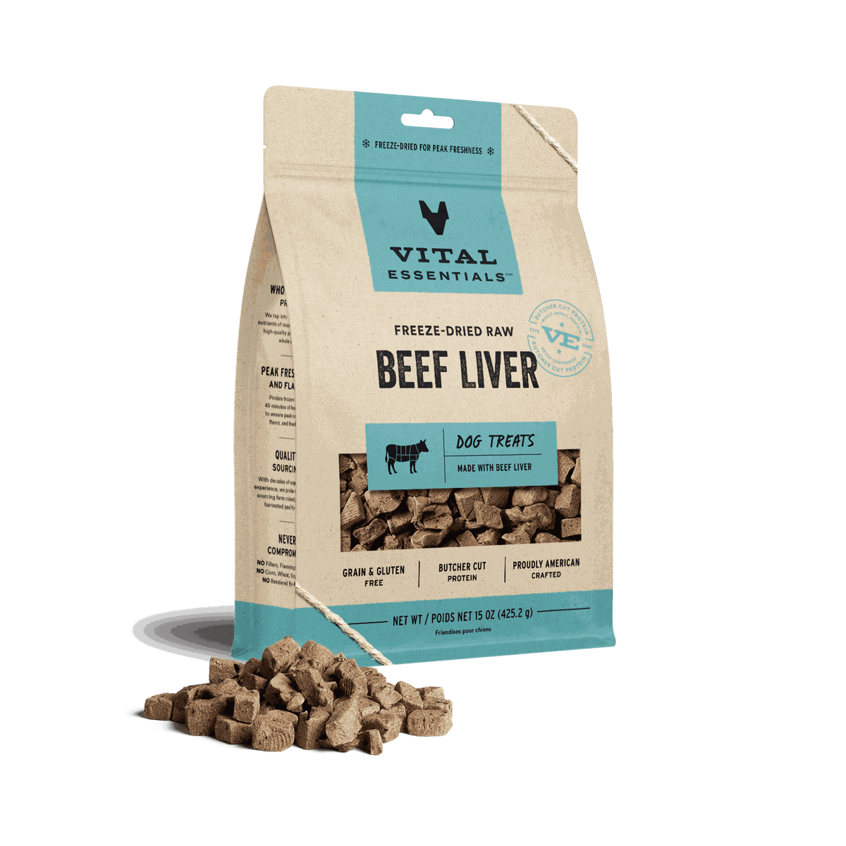 Vital Essentials Freeze-Dried Raw Beef Liver Dog Treats