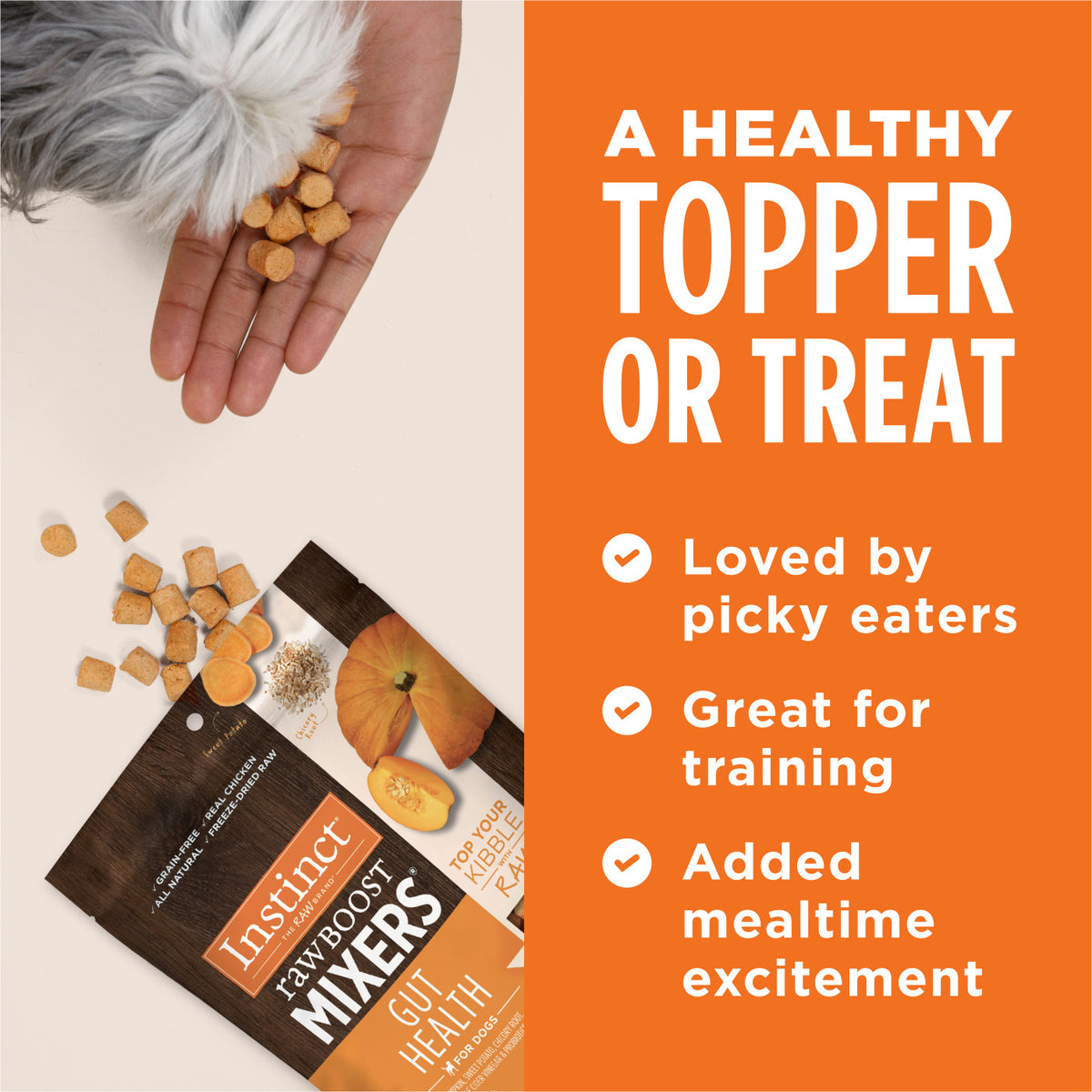 Instinct Freeze-Dried Raw Boost Mixers Grain-Free Gut Health Recipe Dog Food Topper