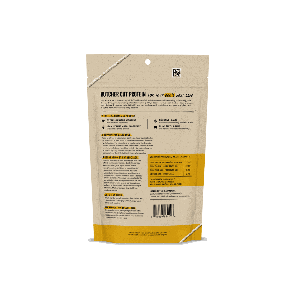 Vital Essentials Freeze-Dried Raw Duck Bites Dog Treats