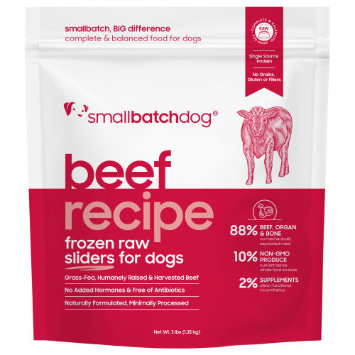 Small Batch Beef Sliders Frozen Raw Dog Food