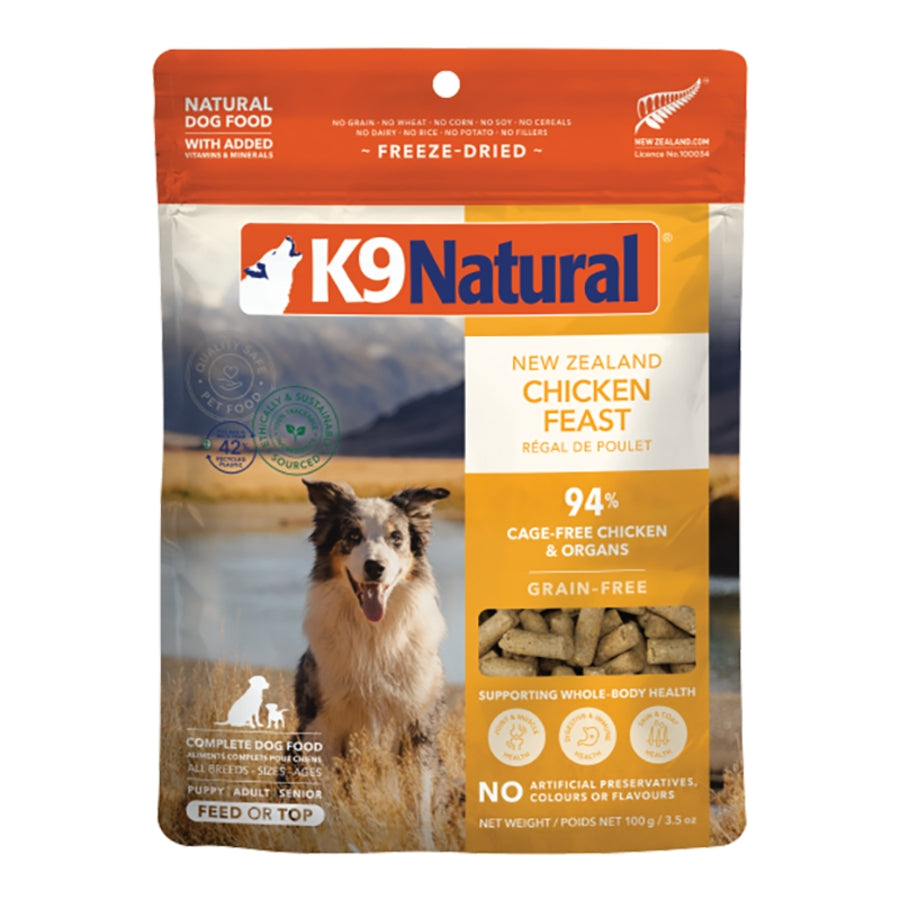 K9 Natural Freeze-Dried Chicken Feast Topper or Dog Food