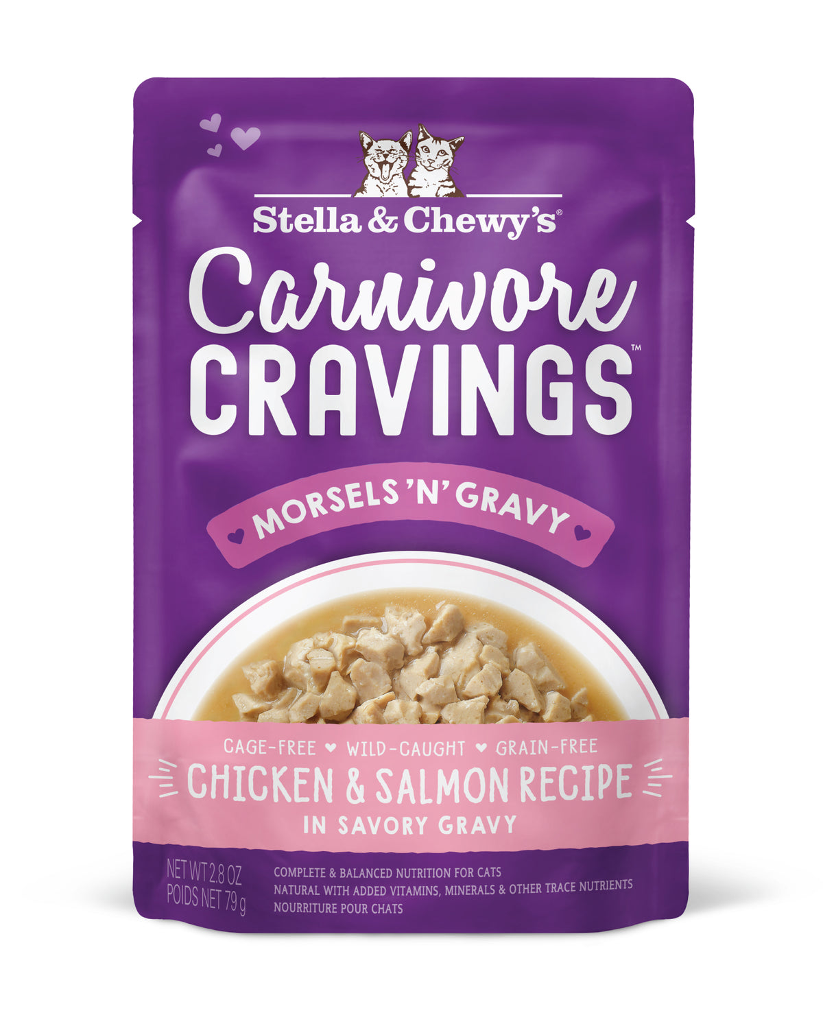 Stella &amp; Chewy&#39;s Carnivore Cravings Morsels &#39;N&#39; Gravy Chicken &amp; Salmon Cat Food