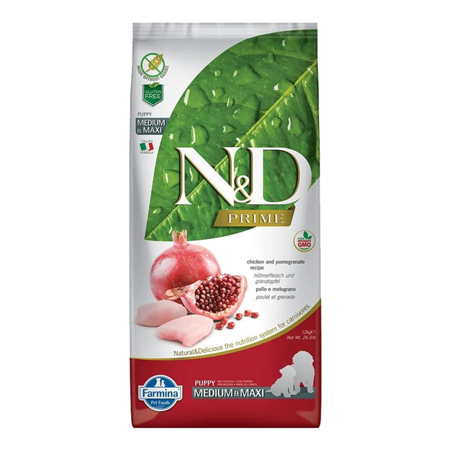 Farmina N&D Prime Grain Free Chicken & Pomegranate Medium & Maxi Puppy Dog Food