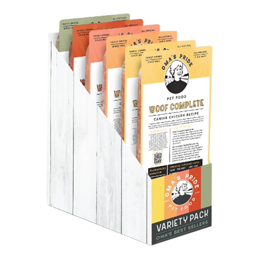 Oma&#39;s Pride Frozen Raw Woof Complete Variety Pack Dog &amp; Cat Food