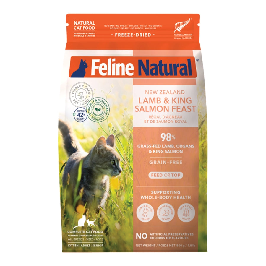 Feline Natural Freeze-Dried Lamb &amp; King Salmon Topper or Cat Food