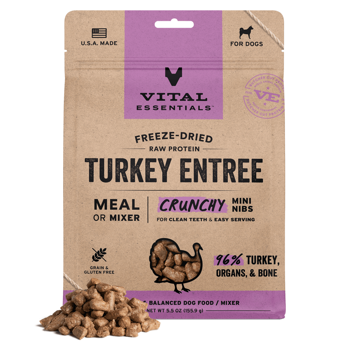 Vital Essentials Freeze-Dried Raw Turkey Dog Food