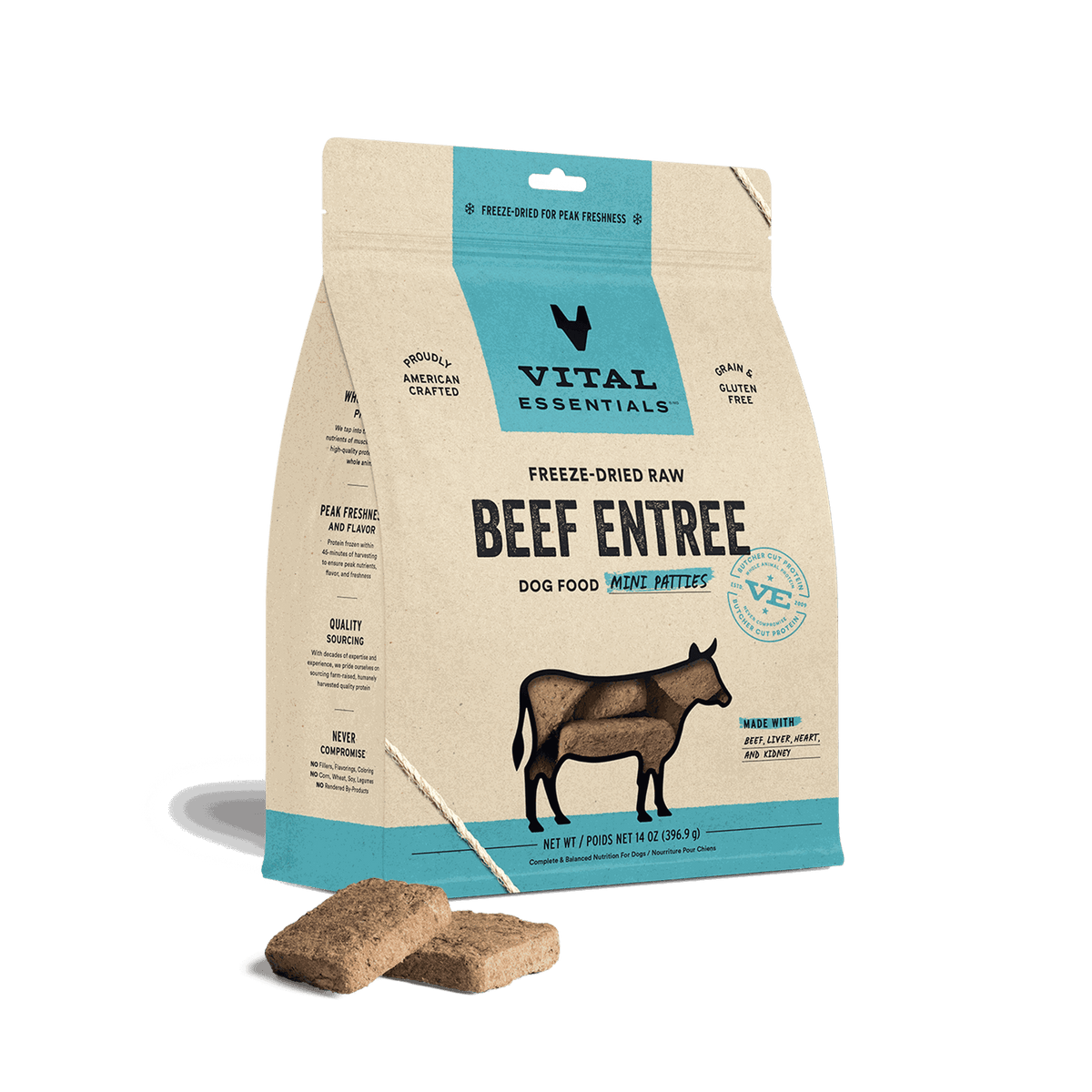 Vital Essentials Freeze-Dried Raw Beef Dog Food